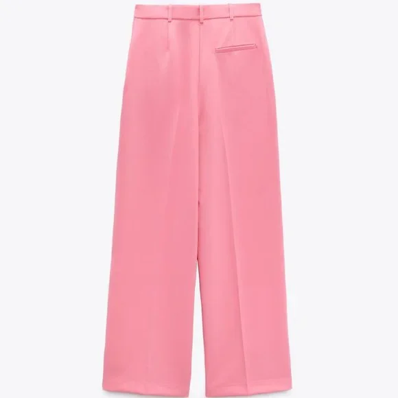 ZARA PINK WIDE LEG MENSWEAR PANTS - Picture 6 of 10